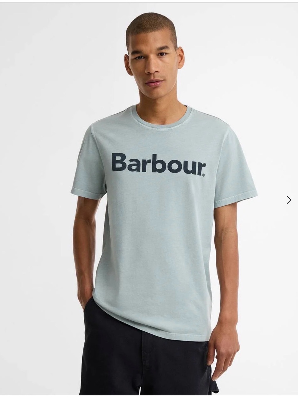 Barbour Light Blue Crew Neck Logo Tee